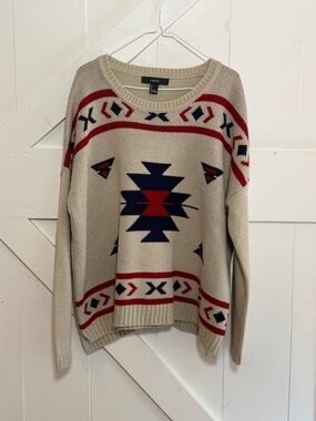 Forever 21 Southwestern Aztec Geometric Knit Sweater – Large